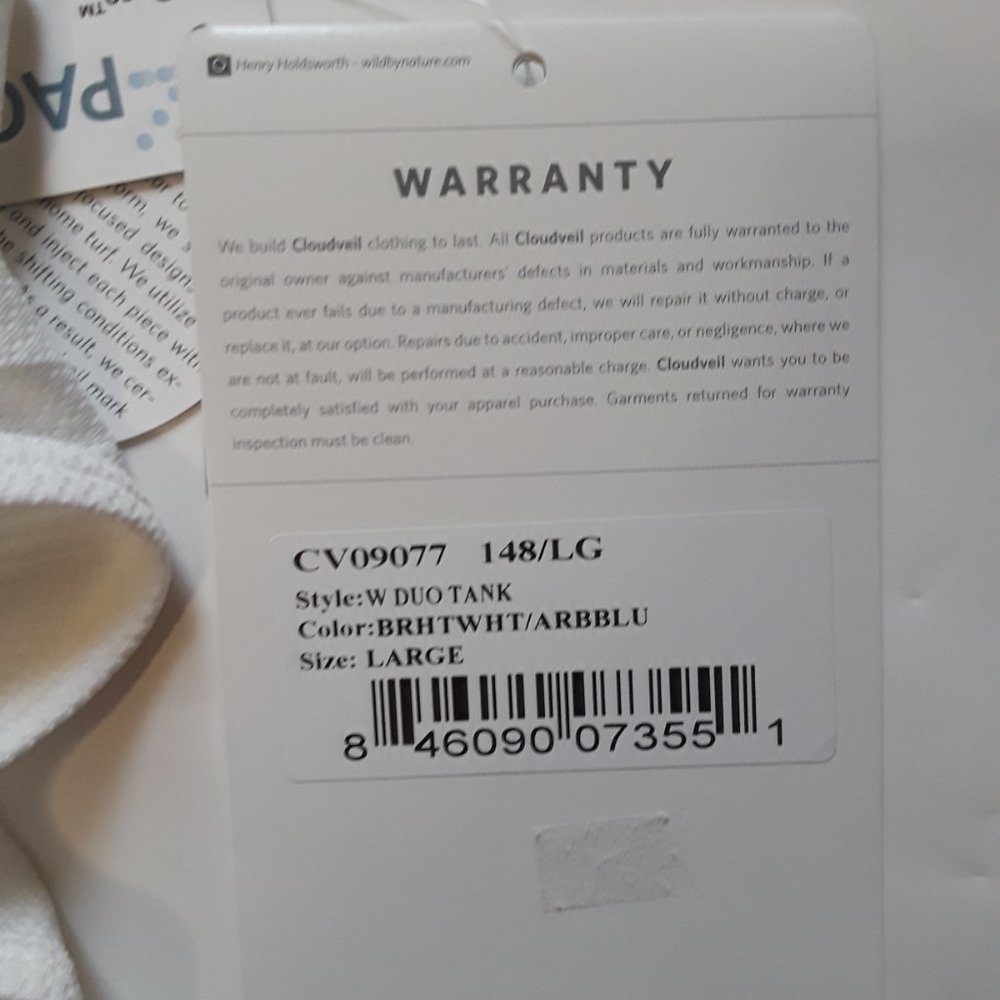 NWT Cloudveil Duo Tank Women's White L - Picture 9 of 13